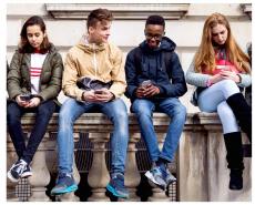 Teens on cell phone